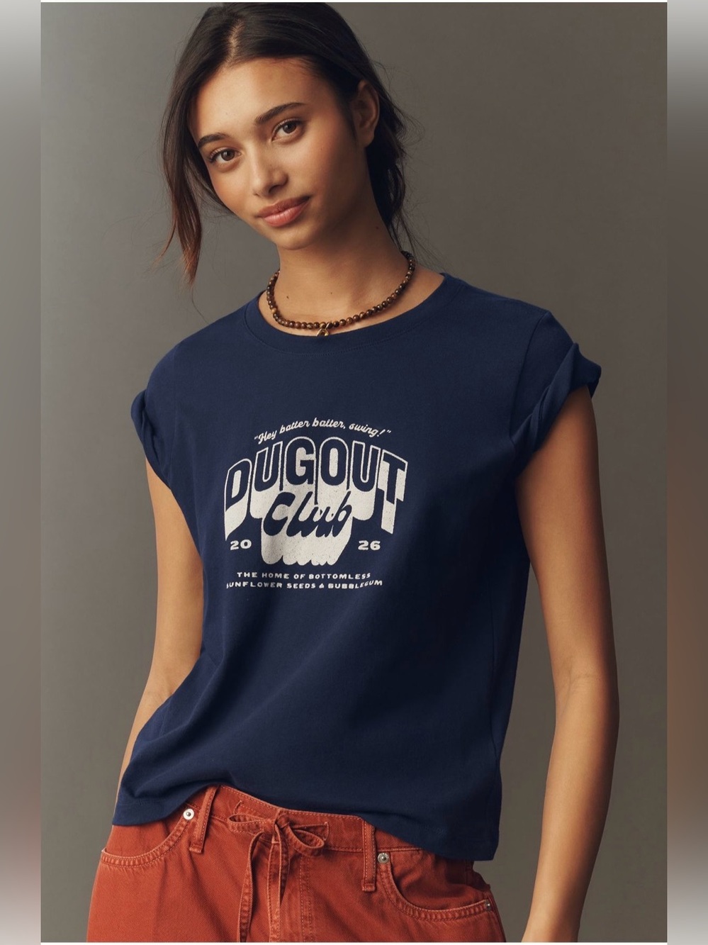 Anthropologie Maeve Cotton Dugout Club Tee